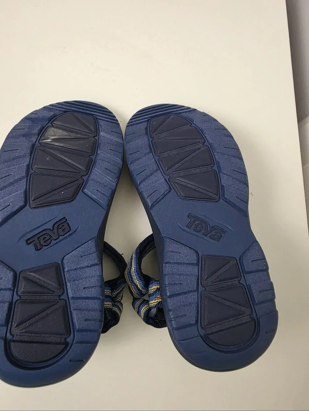 Teva Kids Navy Blue Strappy Sandals with Yellow & Light Blue Accents
